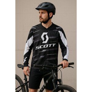 Scott Sports Series 250 Men’s MTB Jersey Size S Black White Long Sleeve Mountain